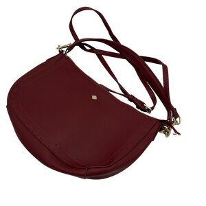 Crown & Ivy Red Crossbody Bag With Gold-Tone Accents & Zipper Closure